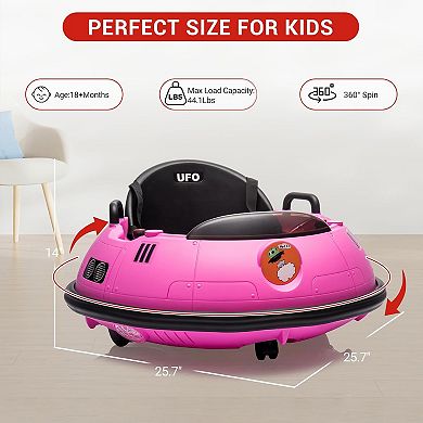 12V Baby Bumper Car with Parent Remote Control - Electric Ride on Car for Toddlers