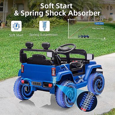 12V Kids Ride on Truck with Remote Control, Electric Ride on Car for Toddlers Ages 2-5, LED Lights
