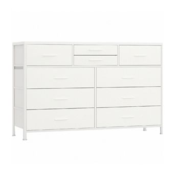 SpaceSaving Bedroom Chest of Drawers Fabric Dresser Storage Cabinet with Wood Top