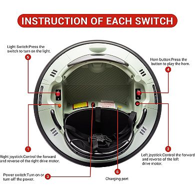 12V Baby Bumper Car with Parent Remote Control - Electric Ride on Car for Toddlers