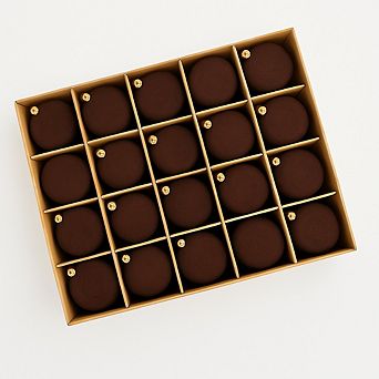 25 pc Flocked Christmas Ball Ornaments Set - Vintage Velvet Texture