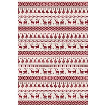 Christmas Area Rug, Washable Snowflake Carpet, Small Entryway Area Rug Non Slip Holiday Decorative