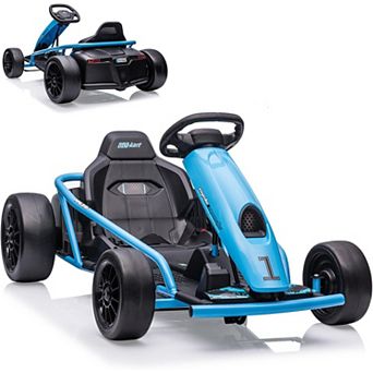 Kids Ride on Go Kart, 24v Electric Ride-on Racing Toy with Dual 300w Motors