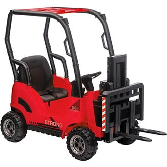 12V Kids Ride On Forklift Truck with Remote Control, Electric Construction Toy Car w/Liftable Fork