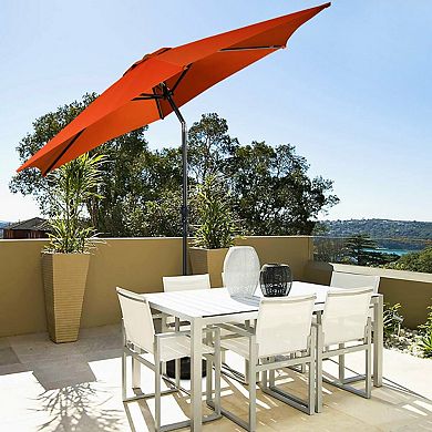 9 FT Outdoor Market Patio Table Umbrella Push Button Tilt Crank Lift
