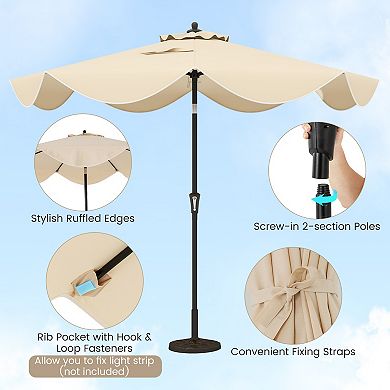 9 FT Patio Umbrella with Crank Handle and Push Button Tilt