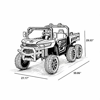 Whisen 24V 2-SeaterKids Electric Ride-On Dump Truck with Remote Control