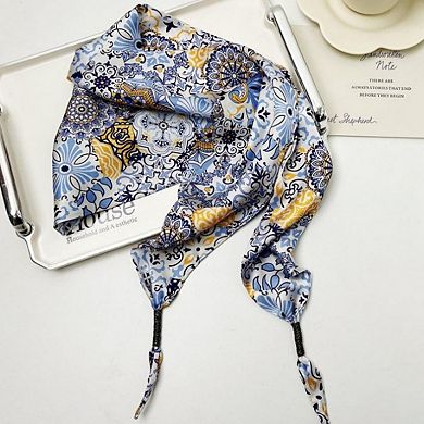 Women's Scarf Belt with Intricate Pattern and Side Knot Detail