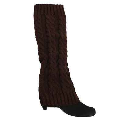 Women's Cable Knit Leg Warmers with Ribbed Cuffs