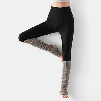 Women's Ribbed Knit Stirrup Leg Warmers with Slouch Fit