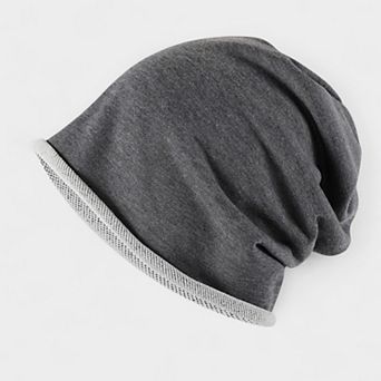 Women's Casual Slouch Beanie with Contrast Trim Edge