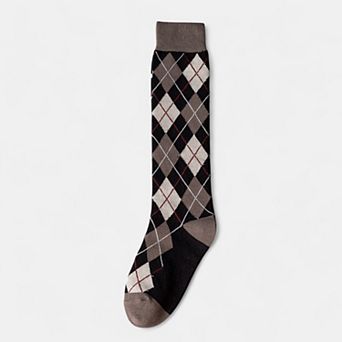 Women's 2 pc Set Classic Argyle Knit Crew Socks with Soft Stretch Ribbed Cuffs
