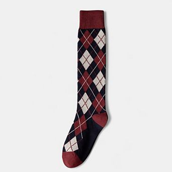 Women's 2 pc Set Classic Argyle Knit Crew Socks with Soft Stretch Ribbed Cuffs