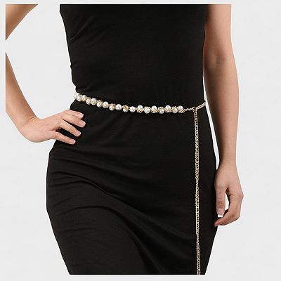 elegant belt for dress Elegant Silver Color Hip Belt With Fully Stone Work main image 0