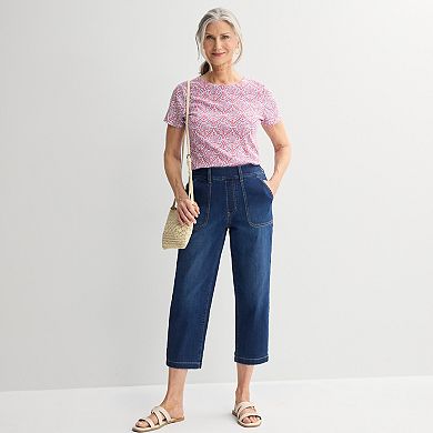 Women's Croft & Barrow® Pull-On Utility Crop Jeans
