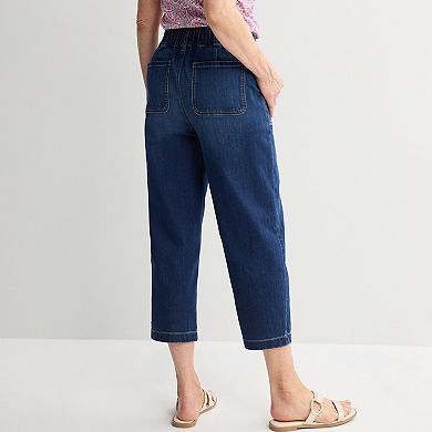 Women's Croft & Barrow® Pull-On Utility Crop Jeans