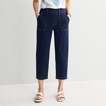 Women's Croft & Barrow® Pull-On Utility Crop Jeans