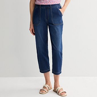 Women's Croft & Barrow® Pull-On Utility Crop Jeans