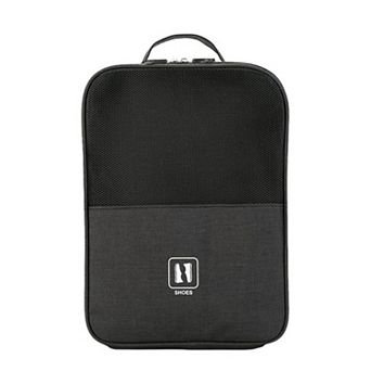 Travel Shoe Storage Bag with Mesh Panel and Dual Zipper Closure