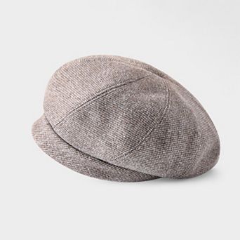 Women's Classic Houndstooth Wool Blend Newsboy Cap