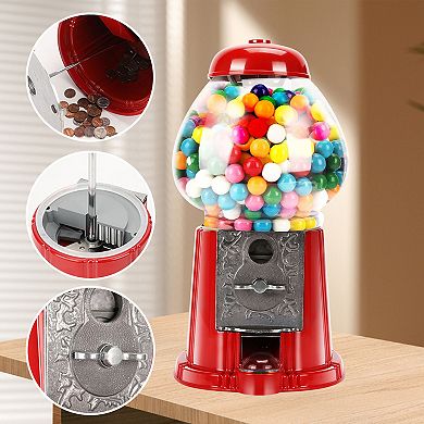 Whisen Red Big Gumball Machine With Stand Key-Operated Uncharged Candy Dispenser Machine