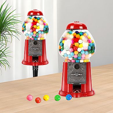 Whisen Red Big Gumball Machine With Stand Key-Operated Uncharged Candy Dispenser Machine