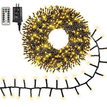 Ollny 400 LED 20ft Warm White Christmas Cluster Lights