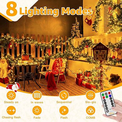 Ollny 400 LED 20ft Warm White Christmas Cluster Lights