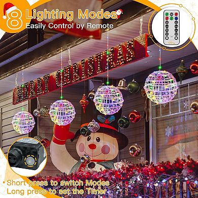 Ollny Outdoor Christmas Multicolor Ball Light 4 Packs