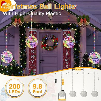 Ollny Outdoor Christmas Multicolor Ball Light 4 Packs