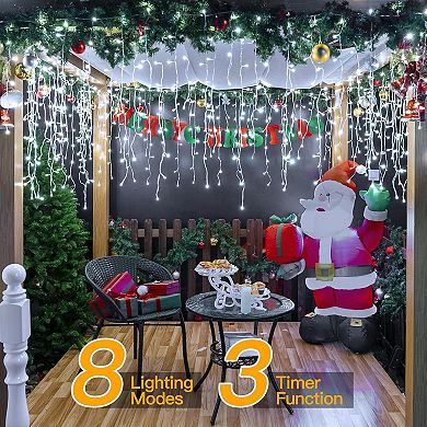 Ollny 720 LED 60ft Cool White Christmas Icicle Lights