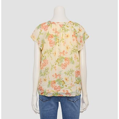 Women's LC Lauren Conrad Flutter Sleeve Button Front Top