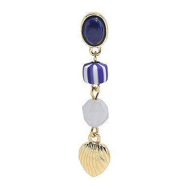 Emberly Gold Tone Ceramic Linear Drop Earrings