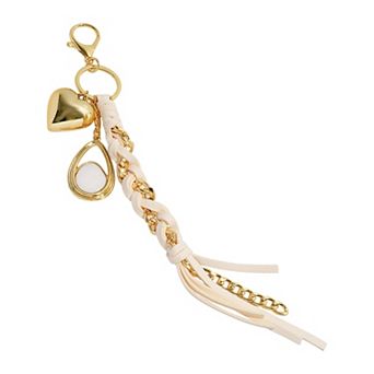 Emberly Gold Tone Braid Charm Keychain