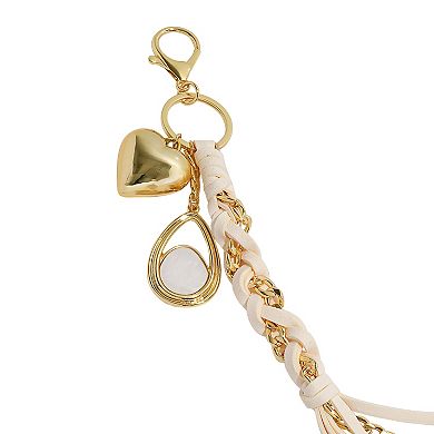 Emberly Gold Tone Braid Charm Keychain