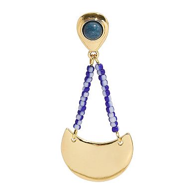 Emberly Gold Tone Glass Bead Drop Earrings