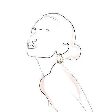 Emberly Gold Tone Shaky Bead Drop Hoop Earrings