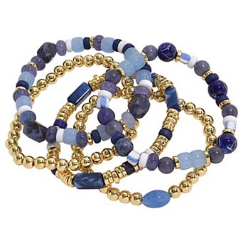 Emberly Gold Tone 5-Pack Beaded Bracelet Set