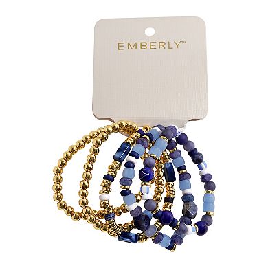Emberly Gold Tone 5-Pack Beaded Bracelet Set