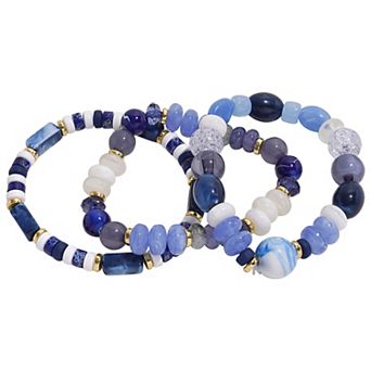 Emberly Gold Tone 3-Pack Beaded Bracelet Set