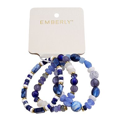 Emberly Gold Tone 3-Pack Beaded Bracelet Set