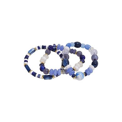 Emberly Gold Tone 3-Pack Beaded Bracelet Set