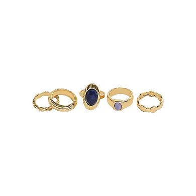 Emberly Gold Tone 5-Pack Ring Set