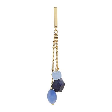 Emberly Gold Tone Beaded Chain Dangle Earrings