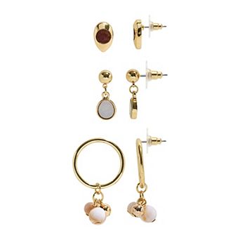 Emberly Gold Tone 3-Pack Teardrop Earrings Set