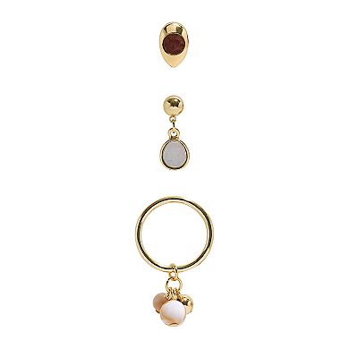 Emberly Gold Tone 3-Pack Teardrop Earrings Set