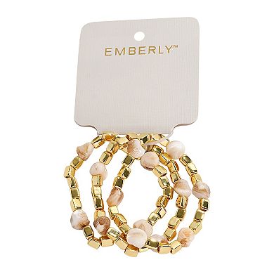 Emberly Gold Tone 3-Pack Beaded Bracelet Set