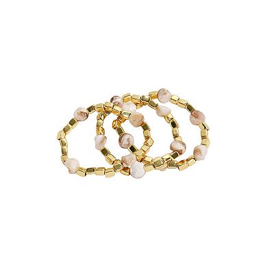 Emberly Gold Tone 3-Pack Beaded Bracelet Set