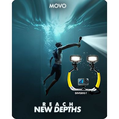 Movo DiveRig1 XL Diving Rig Bundle with Waterproof LED Lights for GoPro HERO