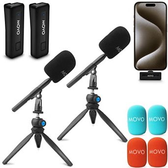 Movo Wireless Mini UC-Duo USB-C Wireless Microphone for iPhone 15/16/Android